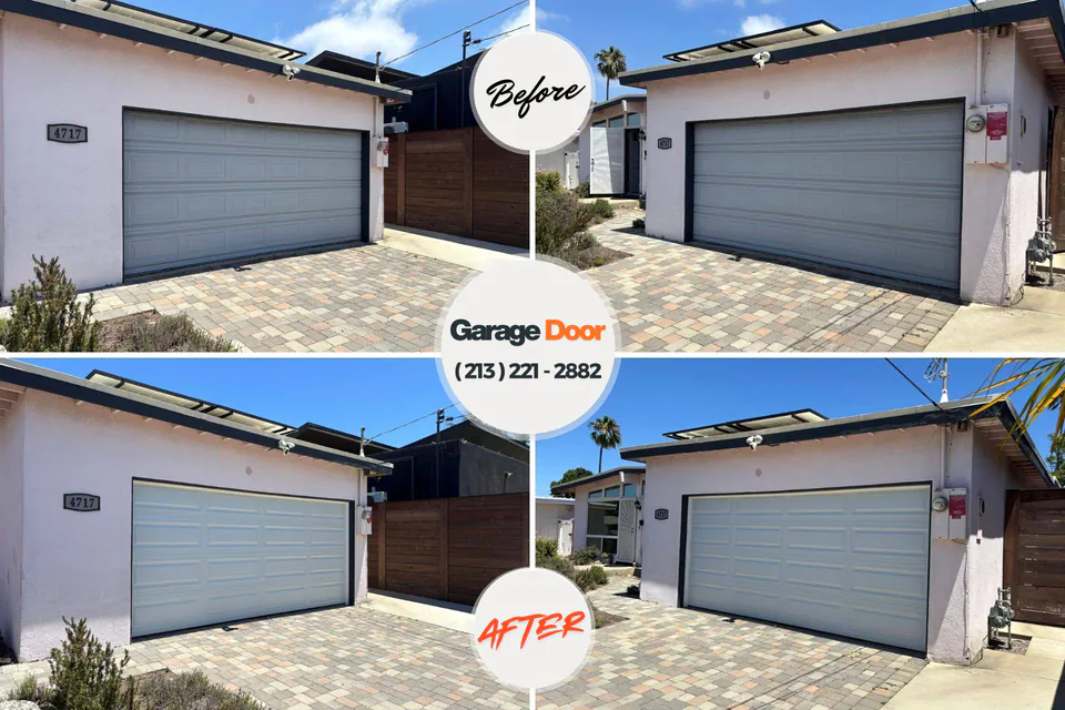 Before and after: garage door repair Laurel Park, NC